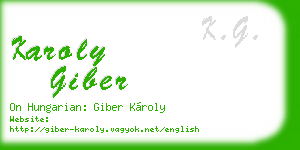 karoly giber business card